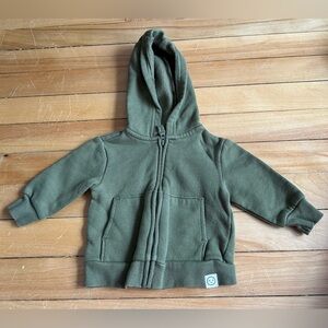 Carter's Olive Green Hooded Zip-Up Sweatshirt